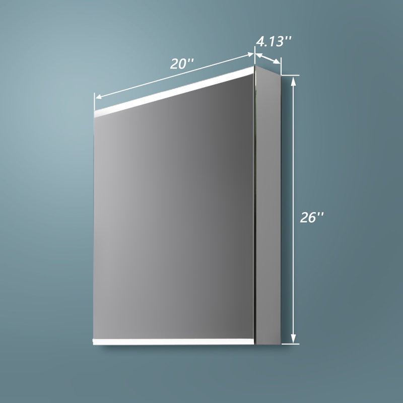 Armoire à pharmacie d'angle sans cadre, Gauche, H 26 po x l 20 po x P 4,13 po