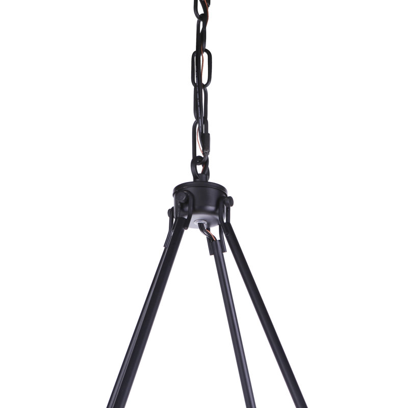 Retta 8 - Light Steel Wagon Wheel Chandelier, Black