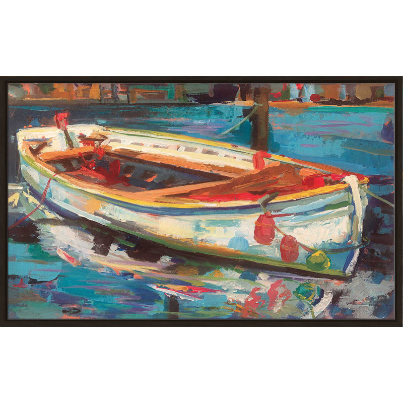 Bateau solo - Peinture, Cadre flottant espresso, H 27,5 po x l 43,5 po x P 2 po
