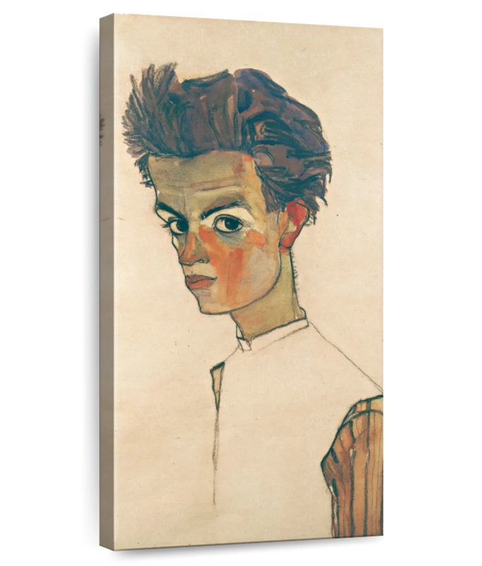 Autoportrait avec une chemise rayée, H 24 po x l 12 po