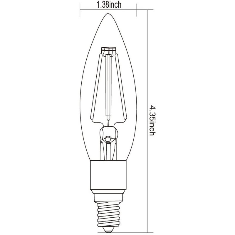 4 Watt (40 Watt Equivalent), C11 LED, Non-Dimmable Light Bulb, Soft White (2700K) E12/Candelabra Base
