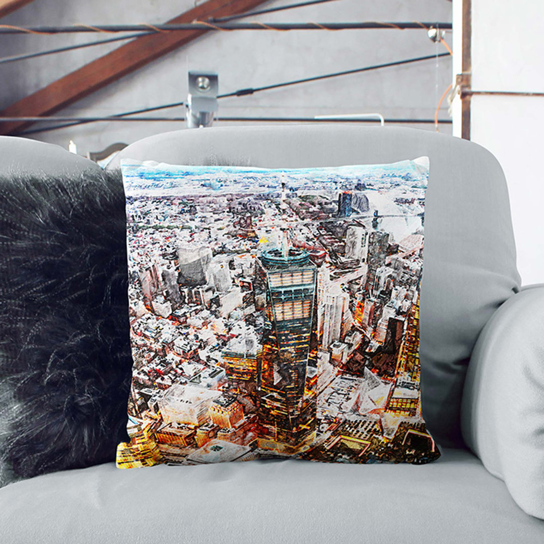 High Above New York City Cushion with Filling