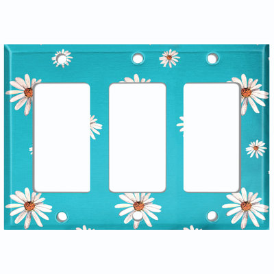 Plaque murale berçante 3 bandes Teal Dandelions