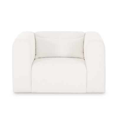 Fauteuil Tarra en chenille crème