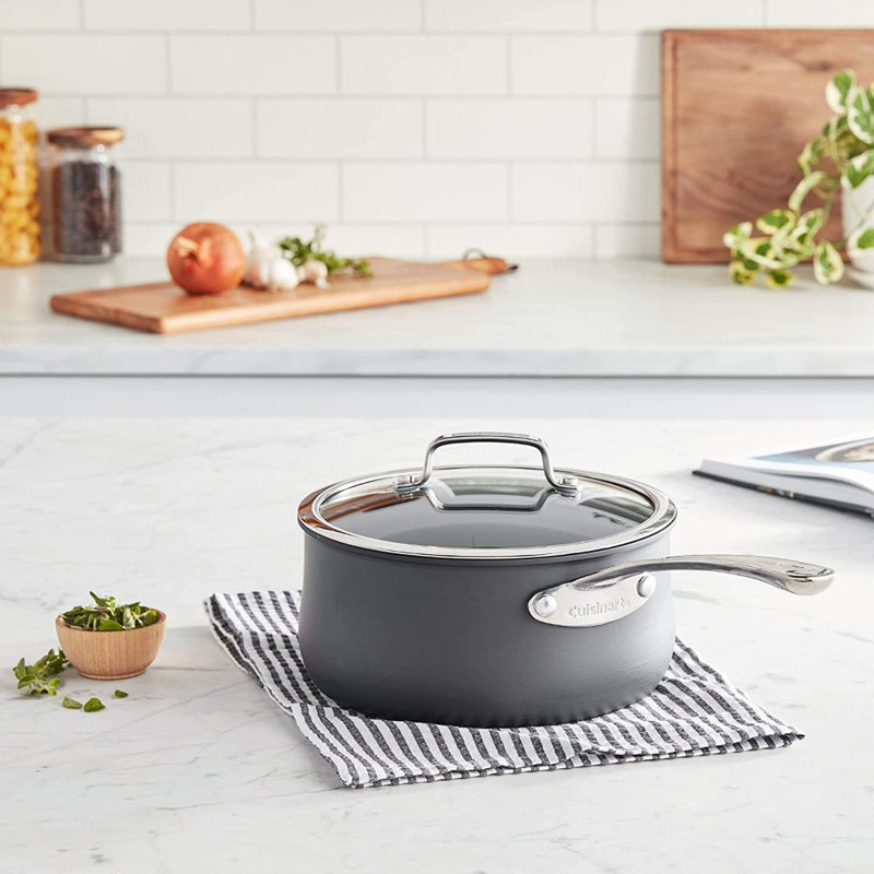 Cuisinart Hand-Anodized Aluminum Saucepan with Lid, 1 quart