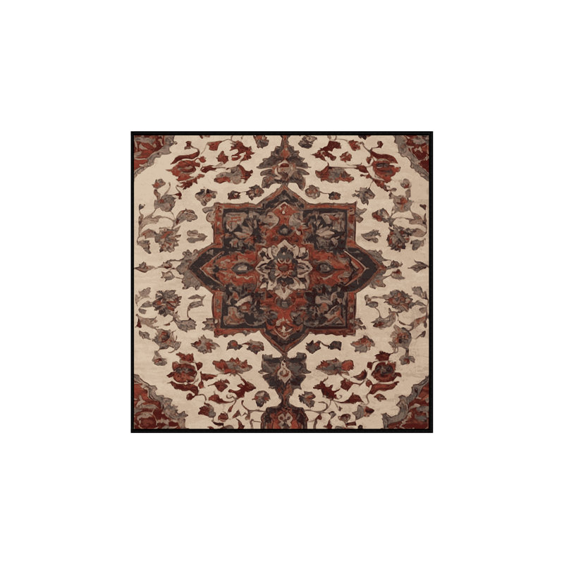 Machine Washable Black Area Rug, Square 3'