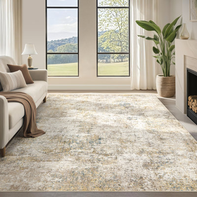Tapis de salon moderne à motif de tapis d'intérieur moelleux avec envers en caoutchouc antidérapant pour table de salle à manger