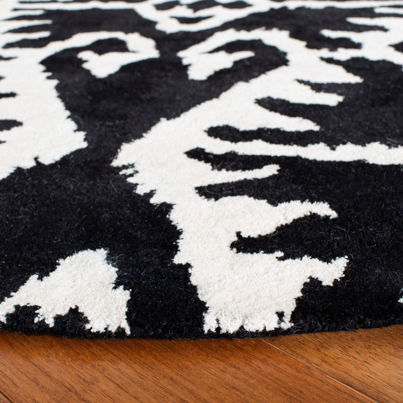 Kouerga bHand Tufted Wool Geometric Rug, Round 7'