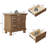 26'' W Classic Solid Wood 2-Drawer Nightstand with Roman Column Legs,Minimal Assembly Needed,Light Brown-440023952
