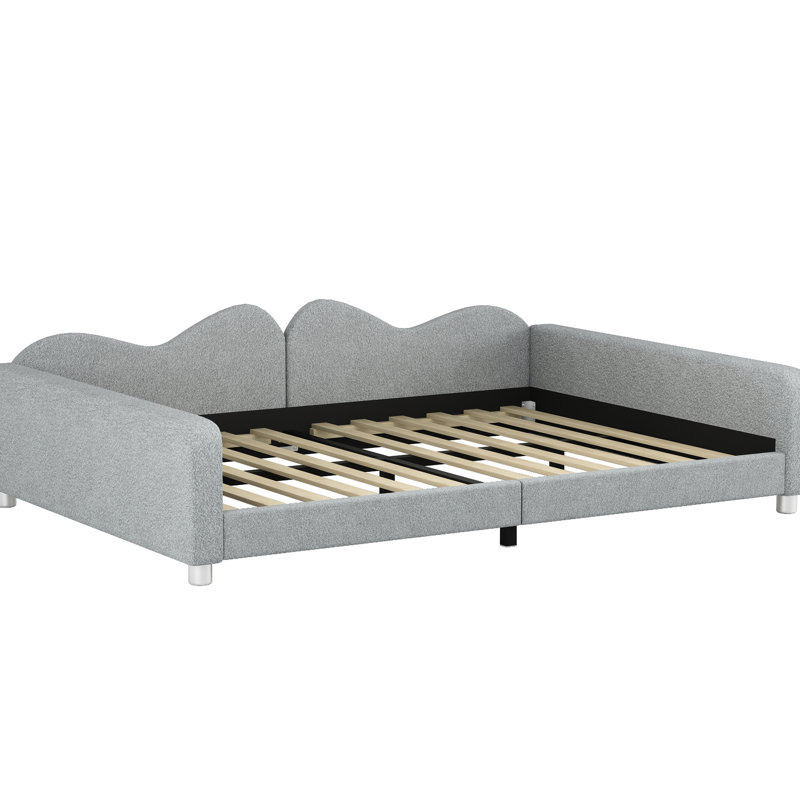 Gray Full Size Daybed, Fabric Sofabed With Cloud , No Box Spring Required Upholstered Gray, Cloud-shaped