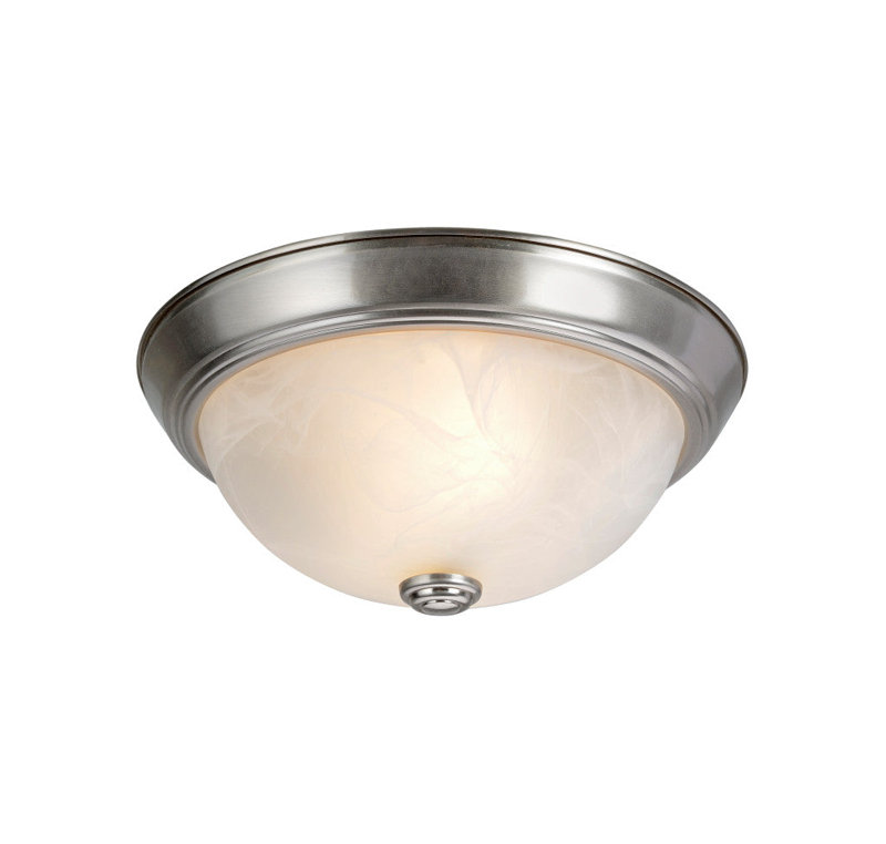 Siyad Glass Flush Mount, Brushed Nickel, 4.5" H x 13" W x 13" D