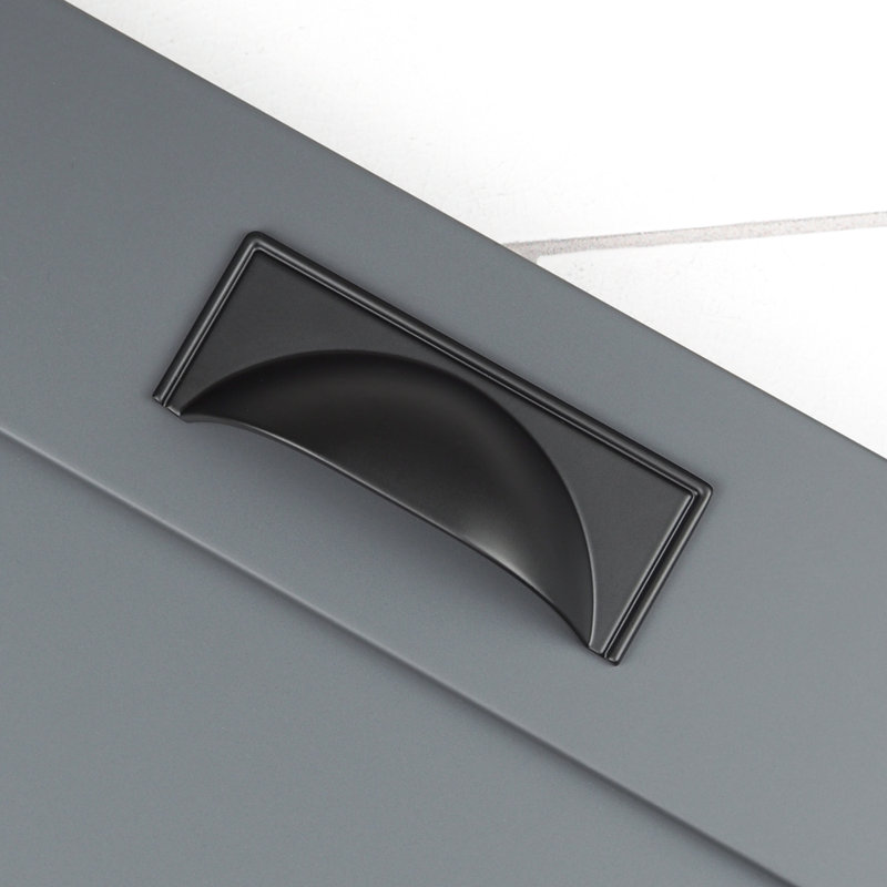 Matt Black Cup Handles & Matching Knobs, 64mm Cup