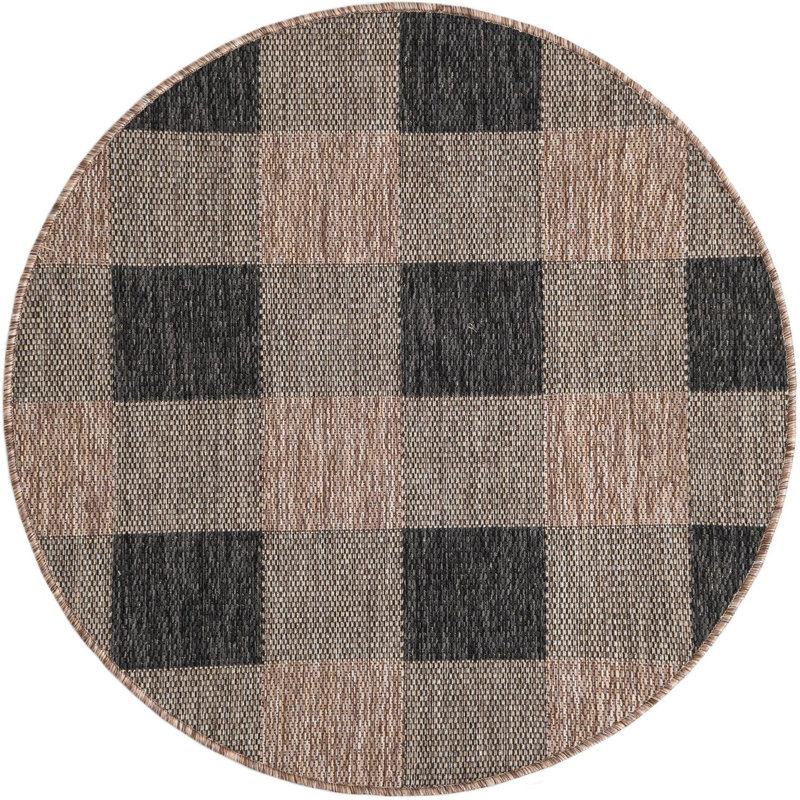 Tapis intérieur / extérieur Borrego , Rond 3 pi 3 po
