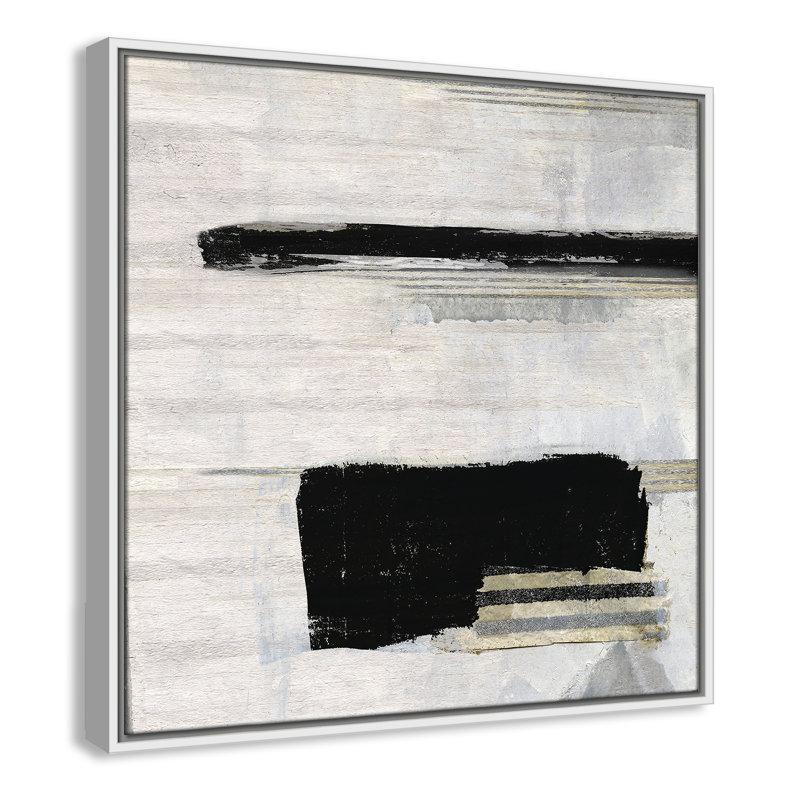 «La Bande II» par Sally Swatland, Cadre flottant blanc, H 25,5 po x l 25,5 po