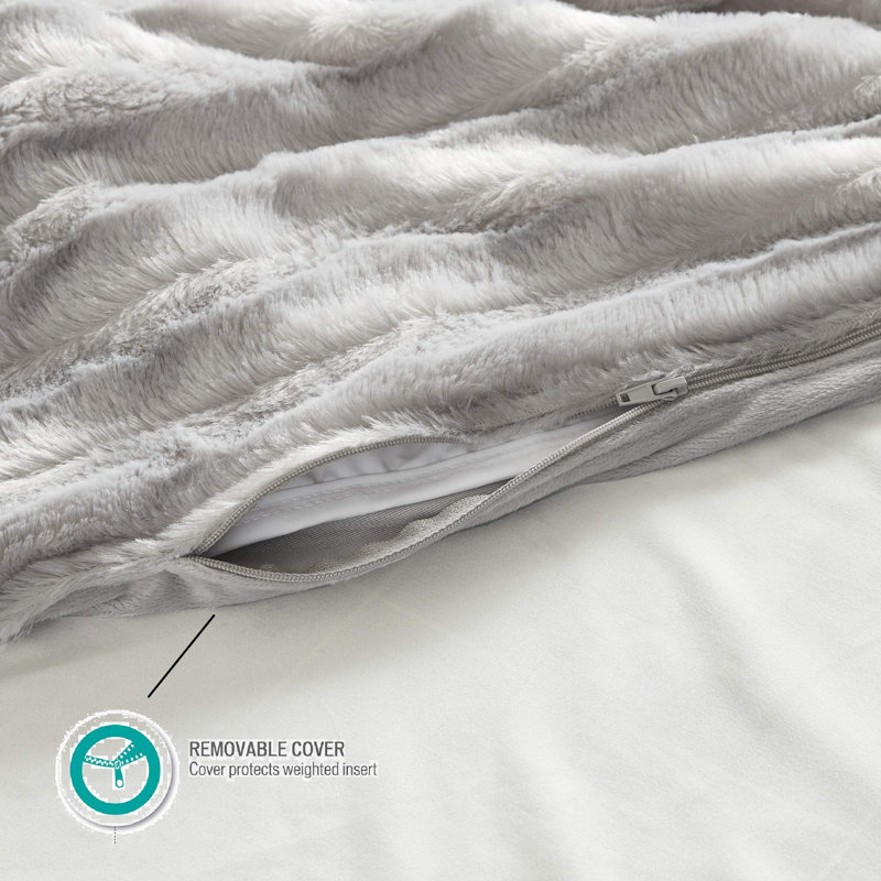 Couverture chauffante en peluche, Gris