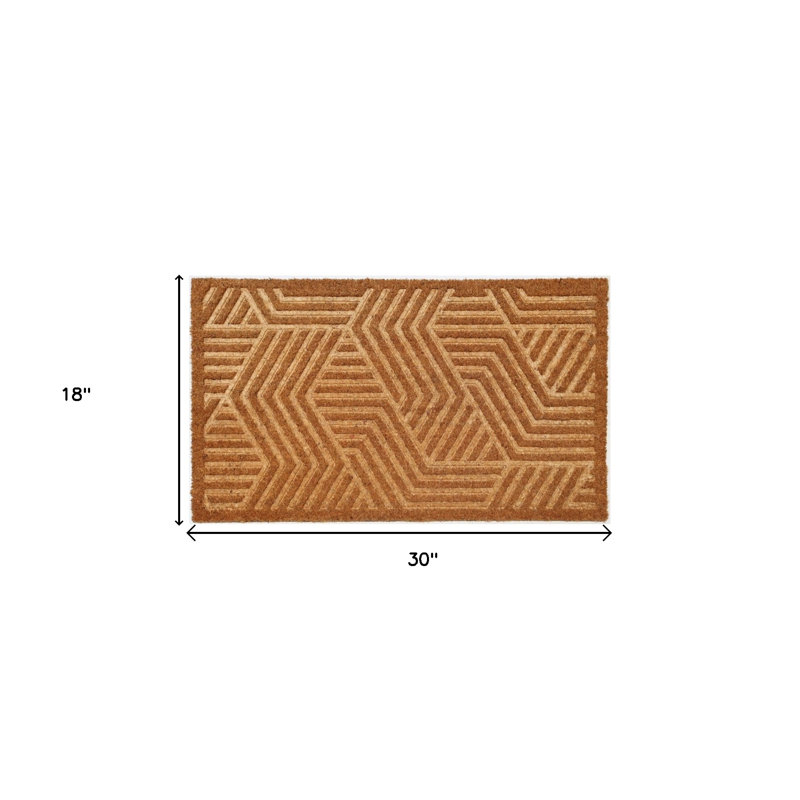 Paillasson 18 po x 30 po beige et blanc Coir