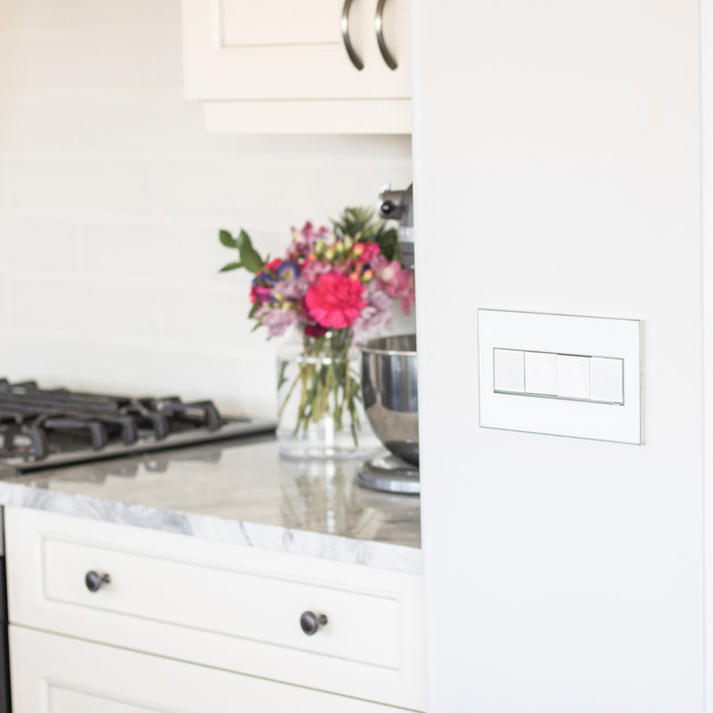 Adorne® 4 -Gang Rocker Wall Plate, Mirror White on White