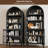 73.6" Arched Metal Storage Display Cabinet, Curio Cabinet with Adjustable Shelves and Glass Doors-1693226399