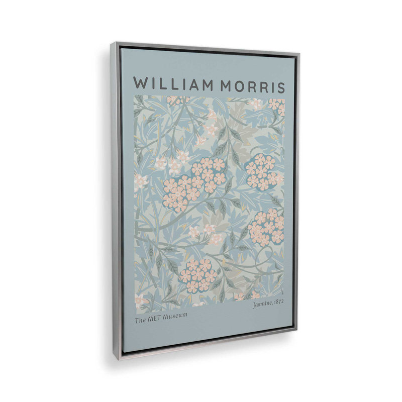 «Pale Blue Jasmine» par William Morris, reproduction sur toile dans un cadre en érable, H 18,75 po x l 12,75 po x P 1,75 po