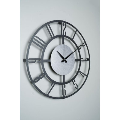 Horloge murale élégante en métal, 16,1 pouces de diamètre | Fabrication 100% métal, épaisseur: 0,06 po | Mécanisme silencieux, nécessite 1 pile AA (non incluse) | Parfait pour la décoration de la maison, du bureau ou du salon