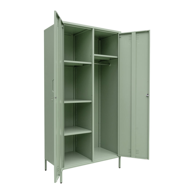 Nikeria 2 Door Steel Wardrobe, Sage Green