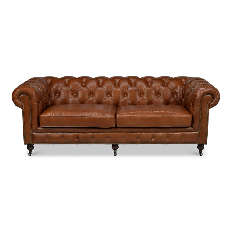 Castered Leather Sofa