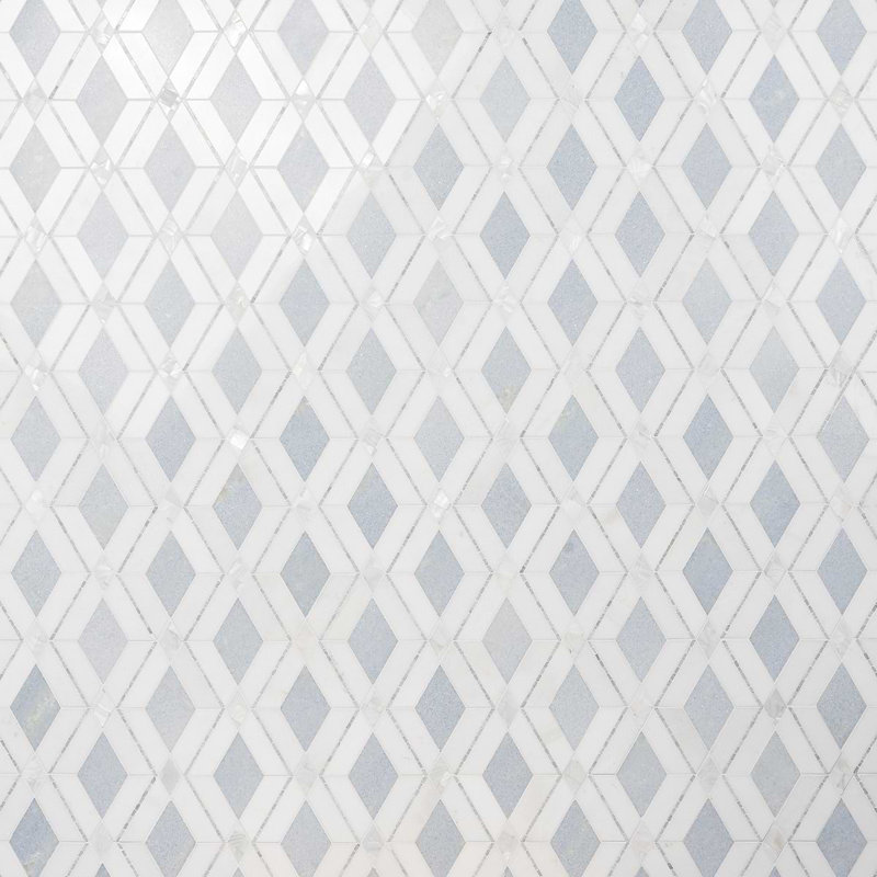 Diana Champagne Beige Polished Marble And Pearl Mosaic Tile, Azul