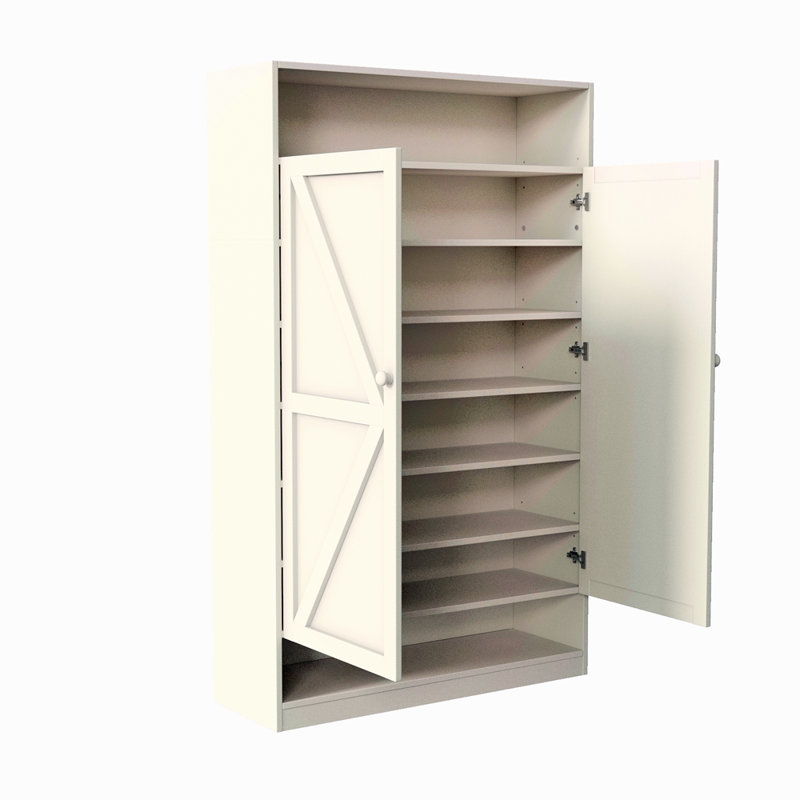 Double Door Multi-Functional Shoe Cabinet, Large Storage Space, 8 Layers Of Partition Storage Cabinet