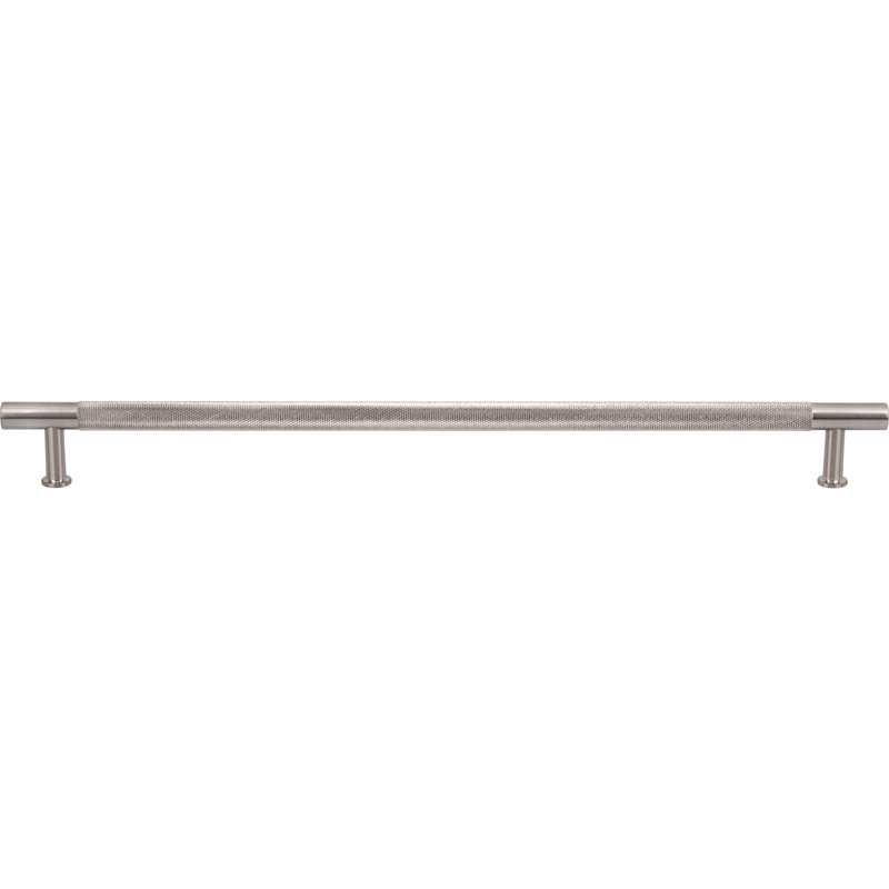 Beliza 12" Center to Center Knurled Bar Pull, Brushed Satin Nickel
