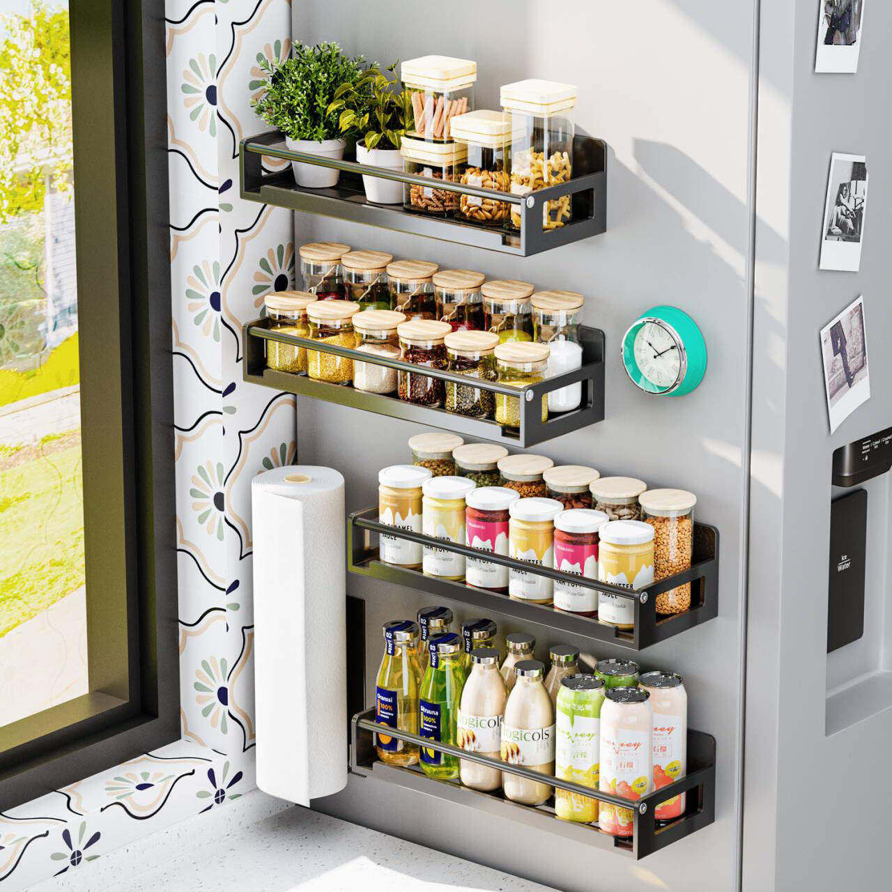 Magnetic Spice Rack Magnetic Kitchen Towel Rack Mint Pantry® - Main Image