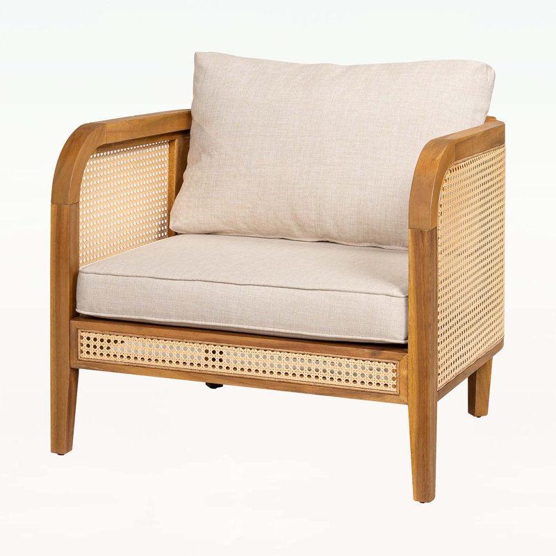 Outdoor Patio Cushioned Arm Chair