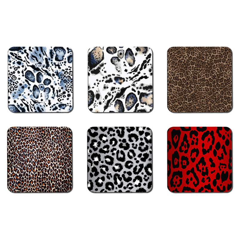 Agate Ceramic Jute Leather Crystal Square Round 6 Piece Coaster Set