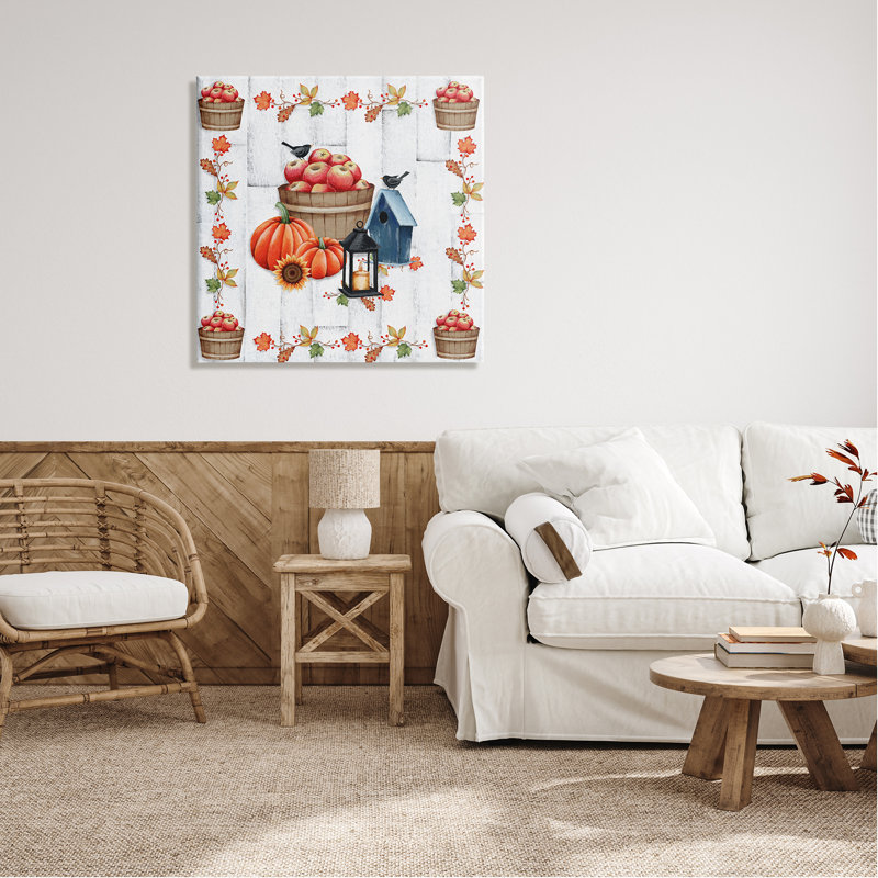 «Autumnal Apples & Lantern On Canvas» par Emma Leach, reproduction, H 30 po x l 30 po x P 1,5 po