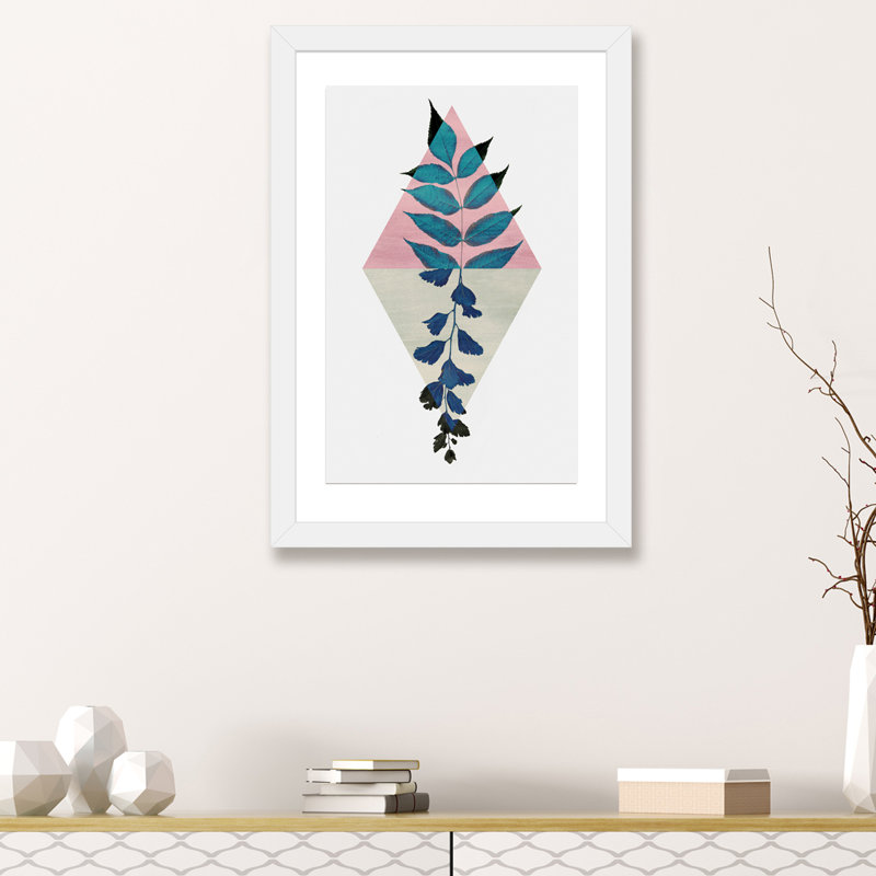 «Geometric and Nature I» par Mareike Böhmer - reproduction, H 24 po x l 16 po x P 1 po, Papier avec cadre blanc
