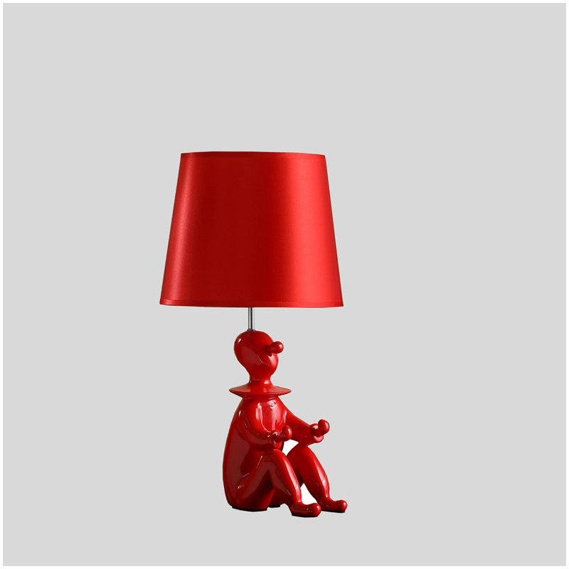 Lampe de table clown moderne 21,25 po, Rouge, Rouge