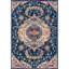 Tapis bleu à motif médaillon-26647300