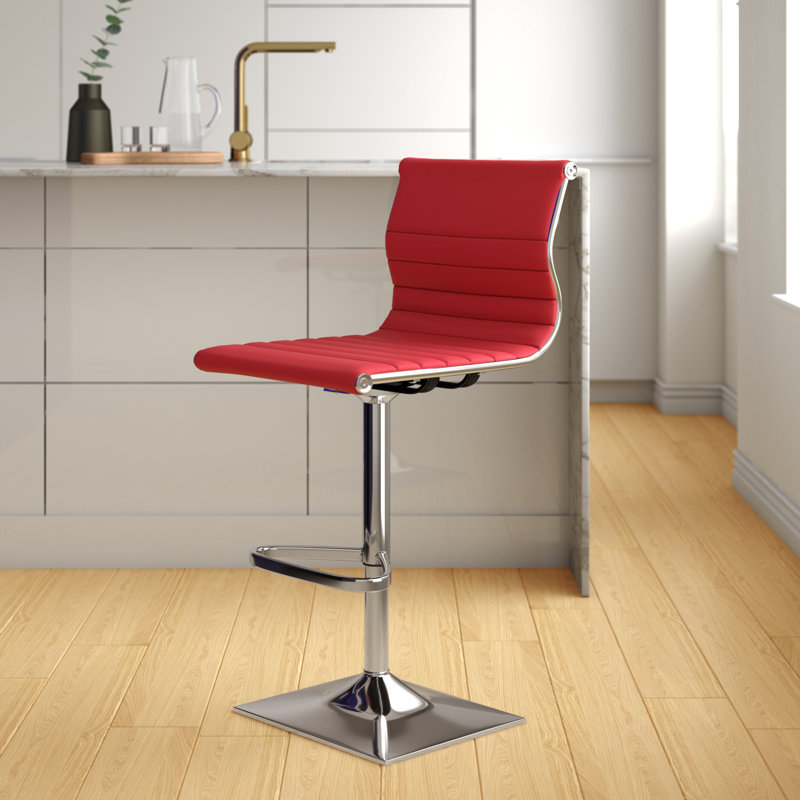Tabouret de bar pivotant très haut à hauteur réglable de 34 po Stoke Gifford, Rouge