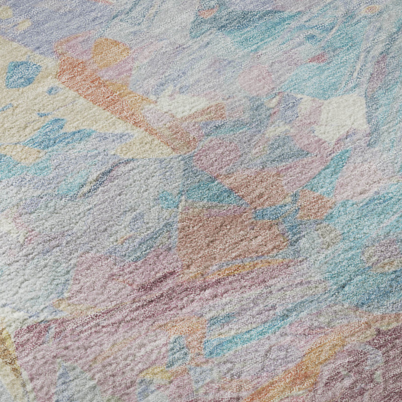 Tapis abstrait Varroville AMF1713 lavable à la machine de qualité supérieure, Rectangle 10 pi x 14 pi