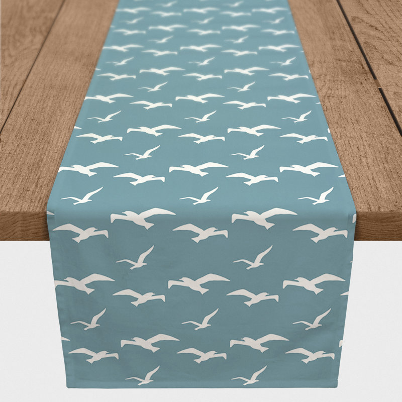 Chemin de table géométrique McKay, L 90 po x l 16 po, Bleu, Brenner géométrique