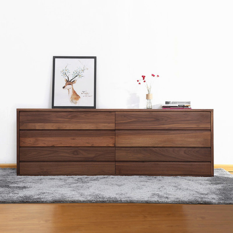 Commode de rangement simple en noyer noir