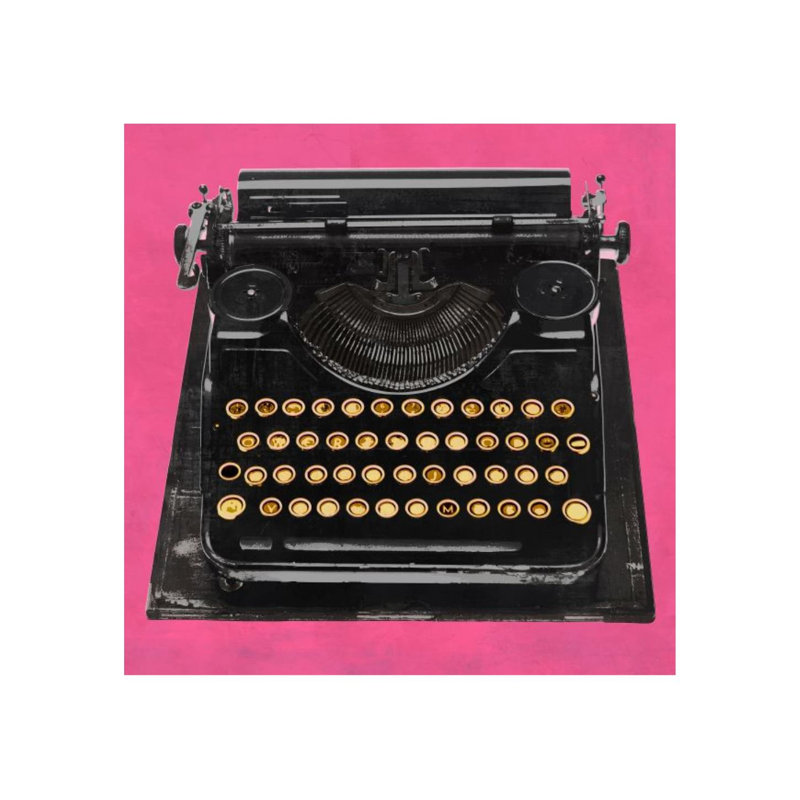 «Vintatge Typewritier III» par Guseul Park - Publicité, Gel coupé au couteau, H 40 po x l 40 po x P 1,5 po
