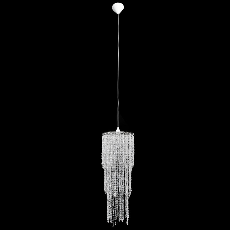 Crystal Pendant Light, 1-Light, Tiered Waterfall, 26 cm x 70 cm