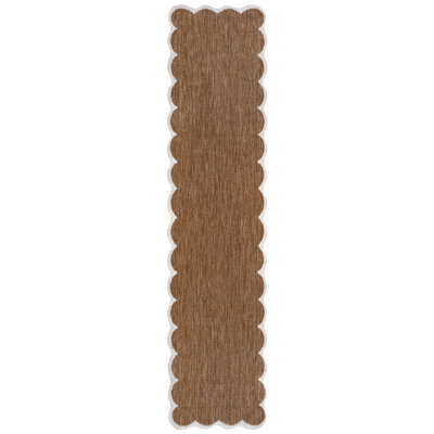 Manado Classic Cottage Two-Tone Scalloped Terra/Cream Indoor/Outdoor Rug