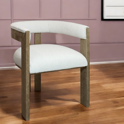 Chaise rembourrée ivoire et brune