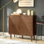 Moorton Mid-Century Modern Tall 2-Door Multifunction Accent Cabinet With Wine Rack-1127718220