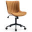 Chaise de bureau pivotante en cuir véritable avec roulettes Brionni-1059623669