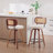 Set of 2 Counter Height Bar Stools, 26-Inch Swivel Stools with Cane Back and Linen Seat, Walnut Wood Kitchen Island Stools with 360-Degree Rotation, 330lb Capacity for Bar and Counter-1539078163