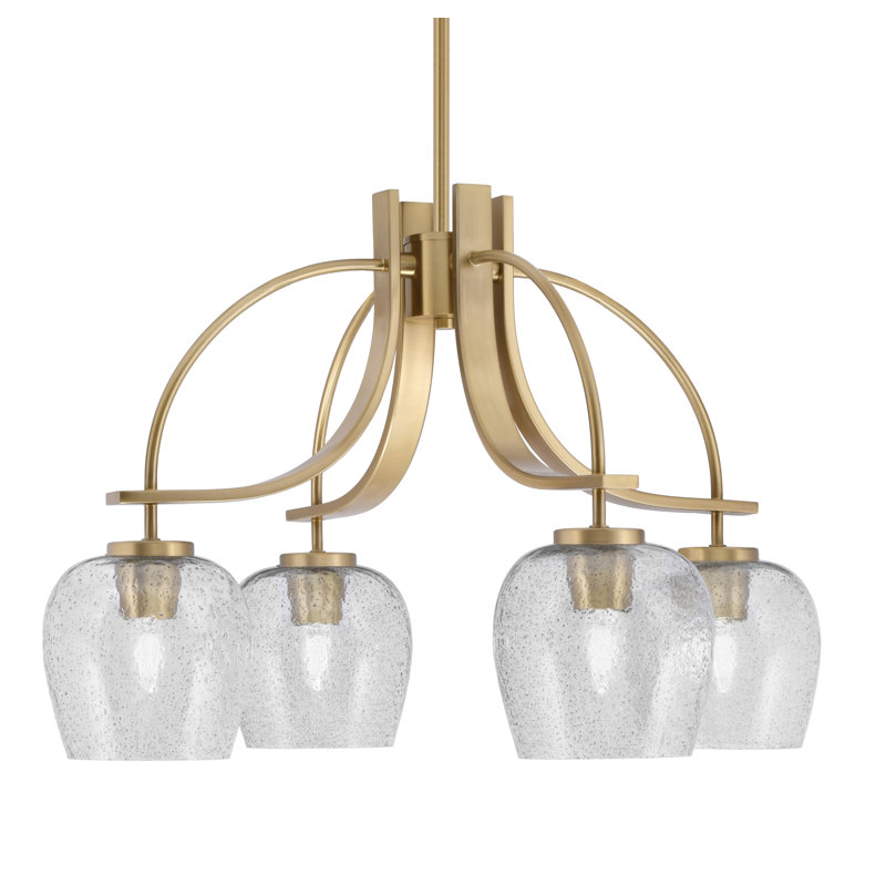 Lustre Cavella Light, H 15,5 po x l 25,25 po x P 25,25 po, 4, Laiton New Age
