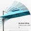 Reneka 9' x 12' Rectangular Cantilever Umbrella With Steel Plate Base,Turquoise Blue-1822859948