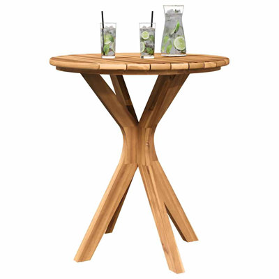Bistro Table Brown 27.6" X 27.6" X 29.5" Solid Teak Wood